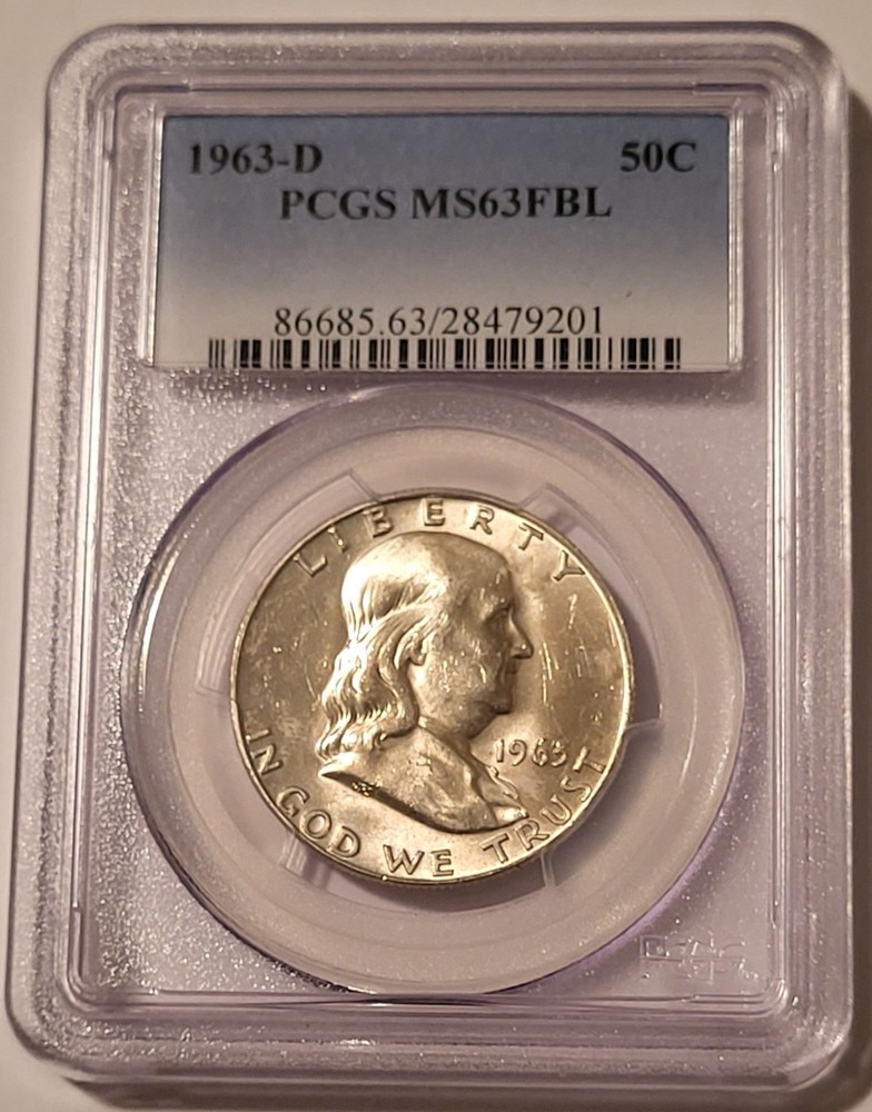 1963 D Franklin Half Dollar MS63 FBL PCGS