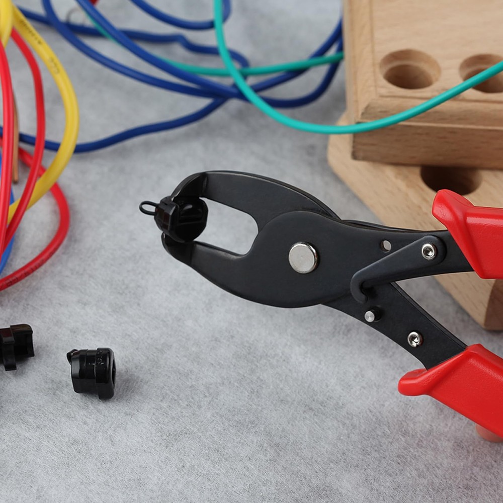 LEONTOOL Strain Relief Crimper, Bushing Pliers Red & Black