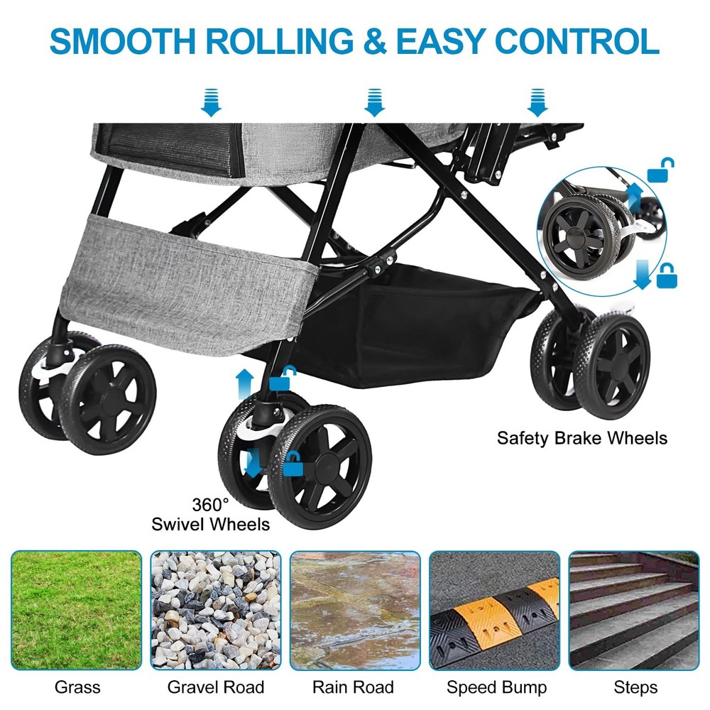 Lightweight Dog Stroller with Reversible Handle for Medium Small Dogs and Cat...