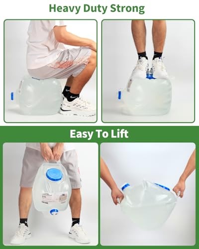 2 Pack 5.3 Gallon Collapsible Water Container Camping Water Container with