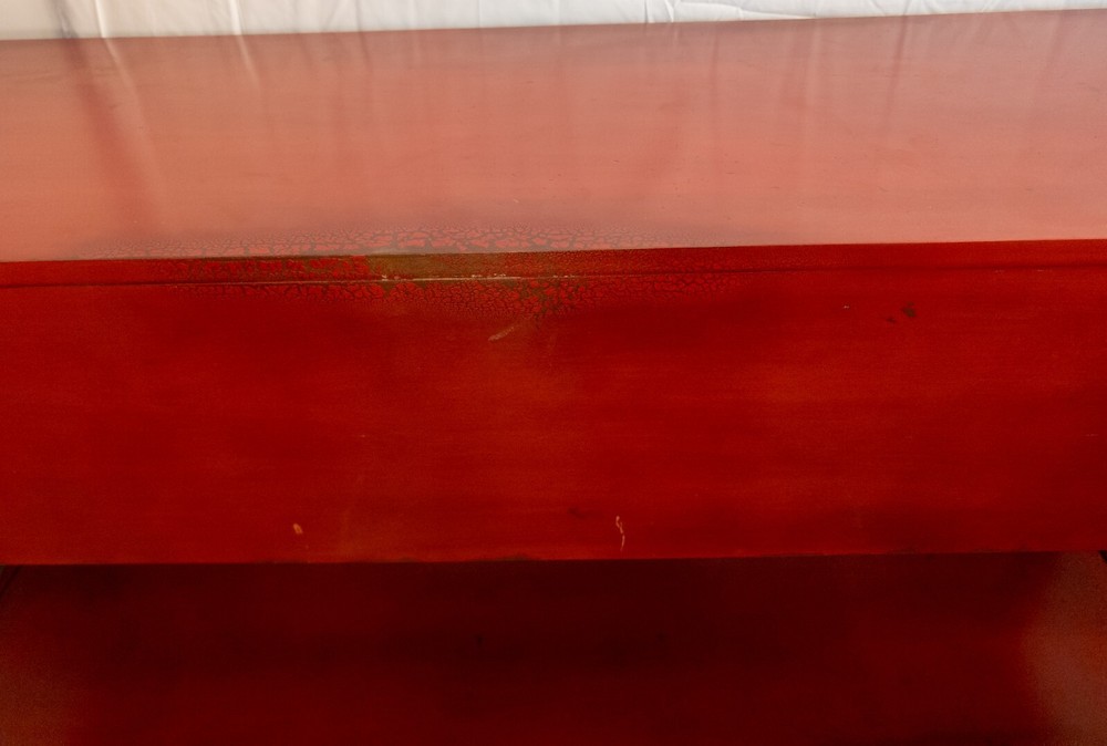 Vintage Old Hickory Chair Company Red Sideboard Console Table