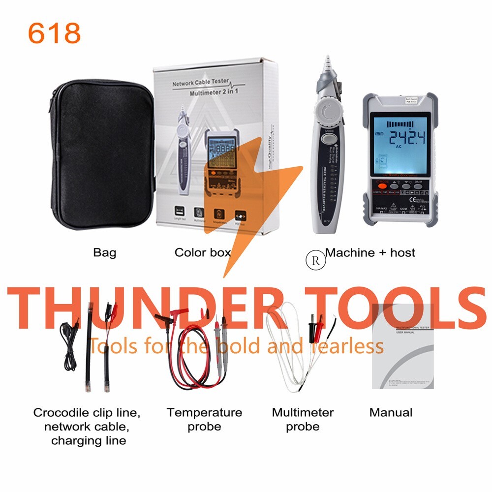 Thunder Tools KKMoon KKM618 Handheld Portable Cable Tester with LCD