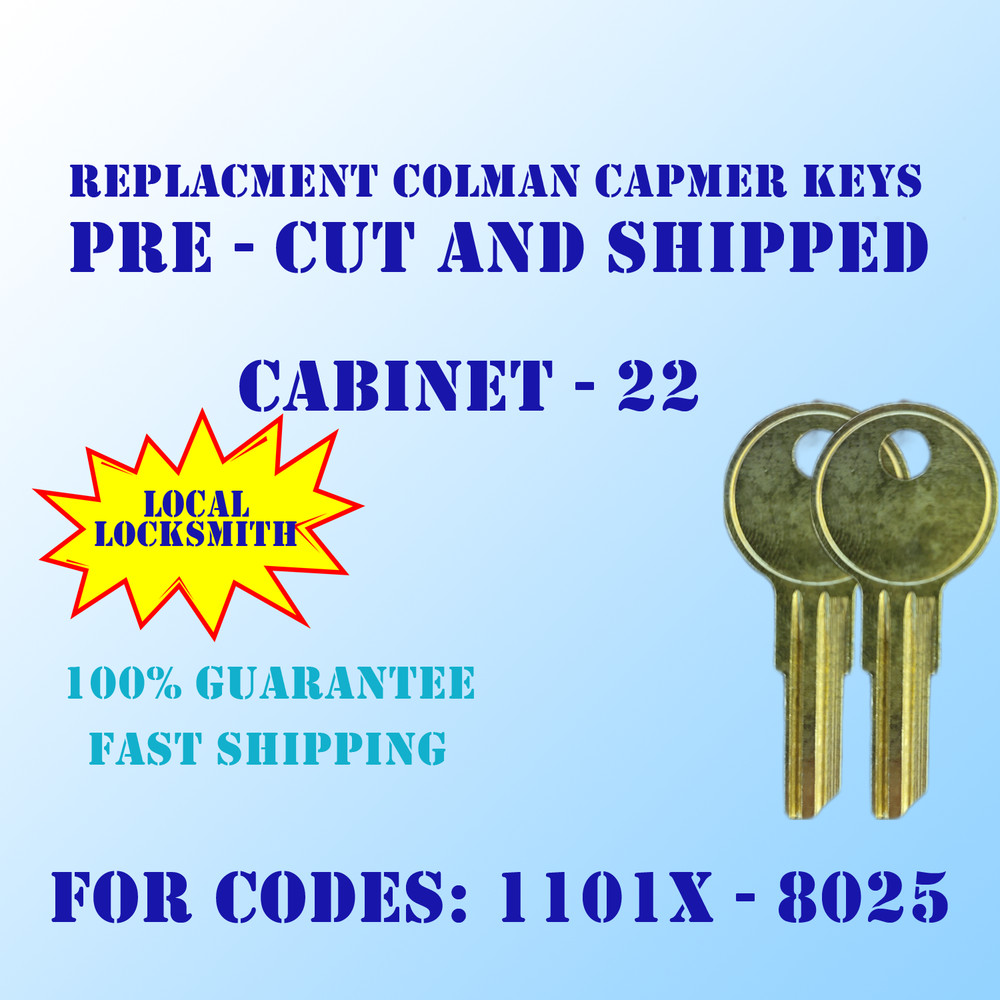 1101X 8025 keys for 1965-2012 Coleman Campar PopUP Step Up Door, Pre cut to code