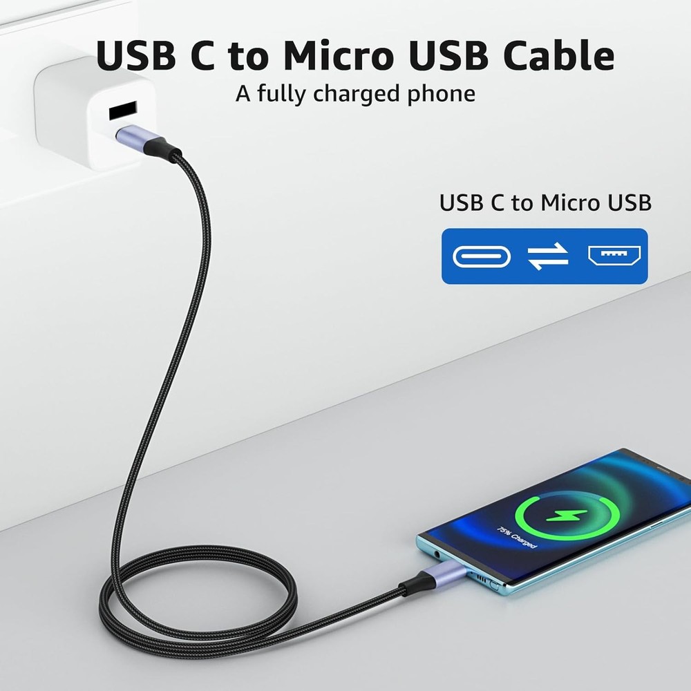USB C to Micro Cable 3FT Type C Adapter