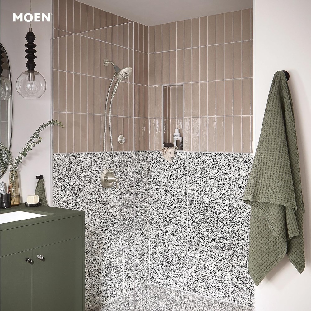 Engage Spot Resist Brushed Nickel Six-Function Removable Handheld Showerhead