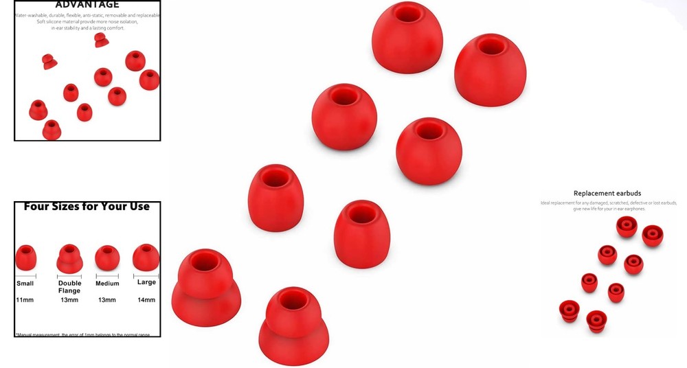 Versatile Silicone Ear Tips for Beats Powerbeats Pro & Flex - 4 Sizes Included