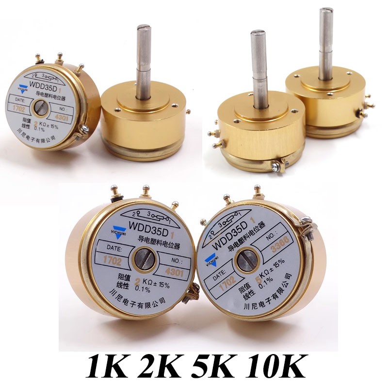 1K 2K 5K 10K WDD35D-1 Precision Conductive Plastic Potentiometer Angular Sensor
