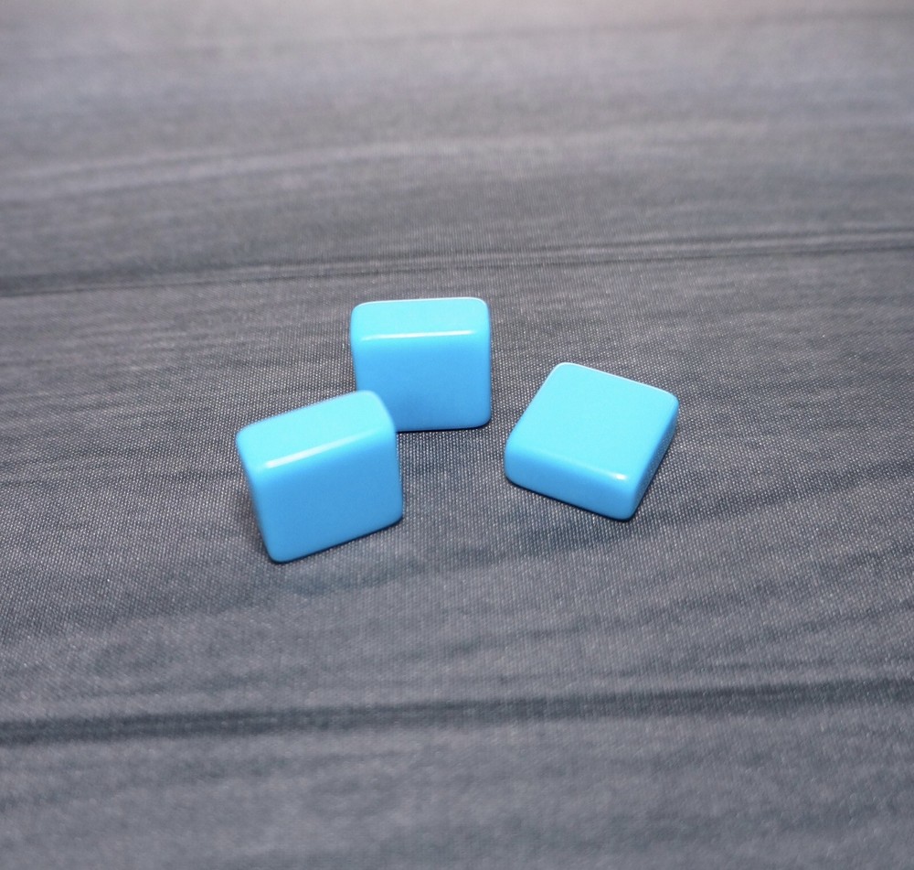 Azul | Plain Blue Resin Tiles x3 | Official Replacement/Extra Game Pieces