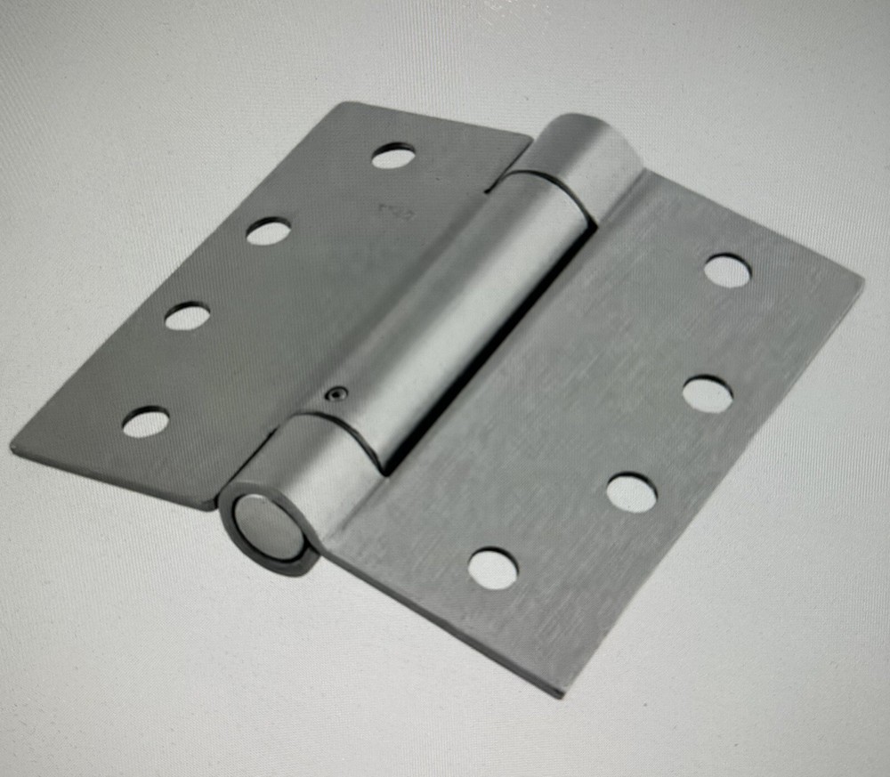 Everbilt 4 in. Square Satin Chrome Adjustable Spring Hinge (710695)