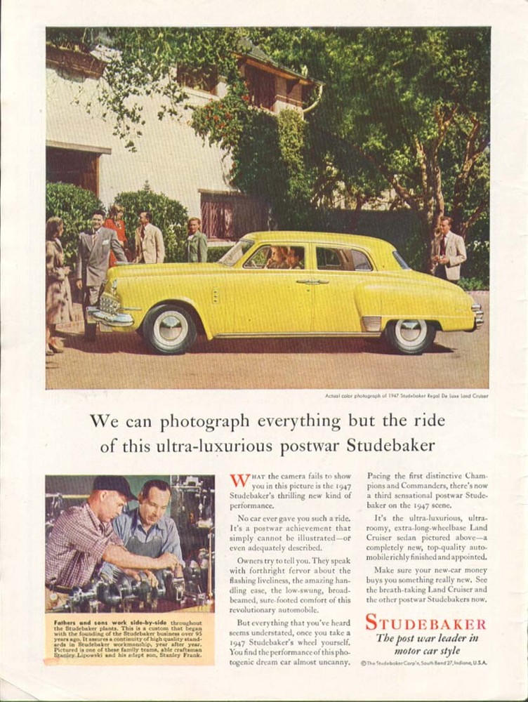 Photograph everything but the ride Studebaker ad 1947
