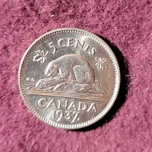 1937 (dot)  Canada Nickel - Nice BU   stk#k894