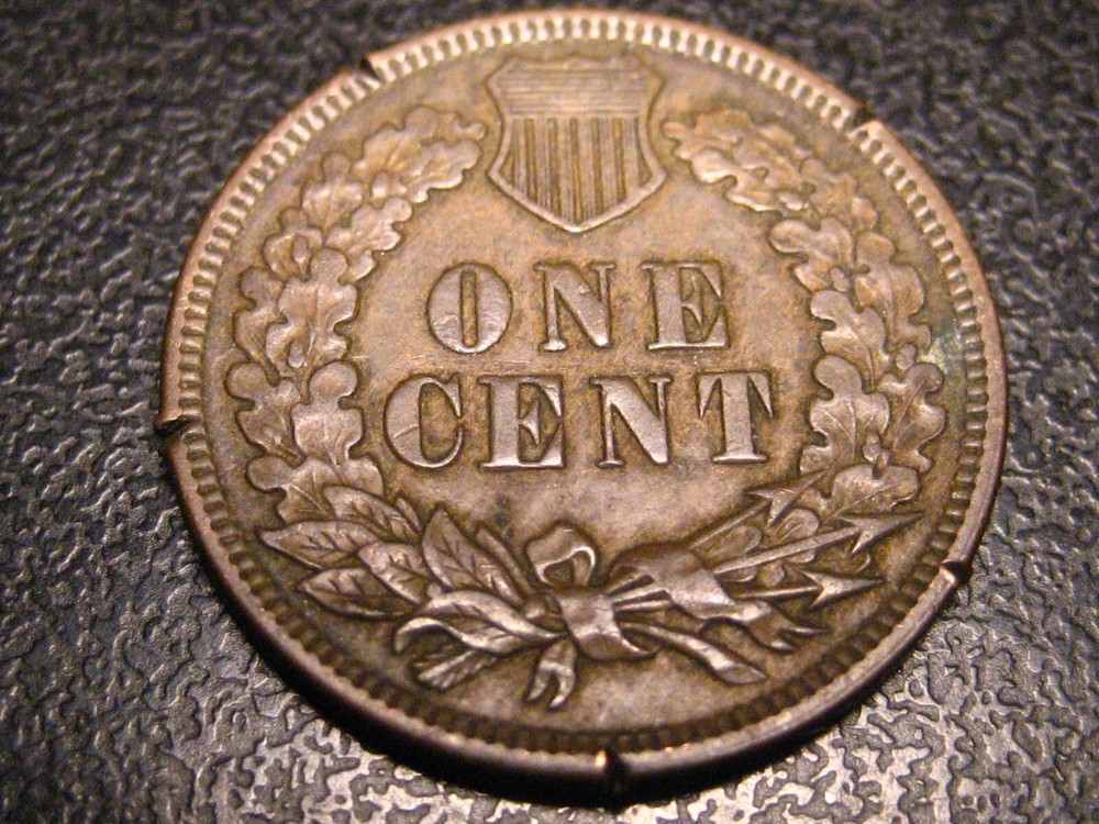 1890 Indian Head Cent XF Damaged
