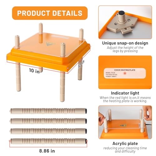 Brooder Heater for Chicks, 10" x 10" for 15 Chicks Heating Plate with 1Pack