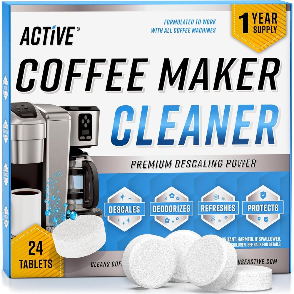 Coffee Machine Cleaner Descaler Tablets - 24 Count, Compatible With...