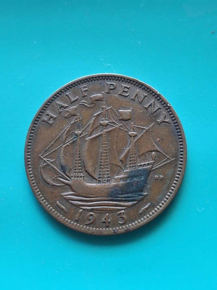 1943 Great Britian U.K Half Penny