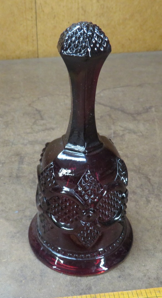 Vintage Avon 1876 Cape Cod Collection Ruby Red Glassware Hostess Bell 6 3/4"