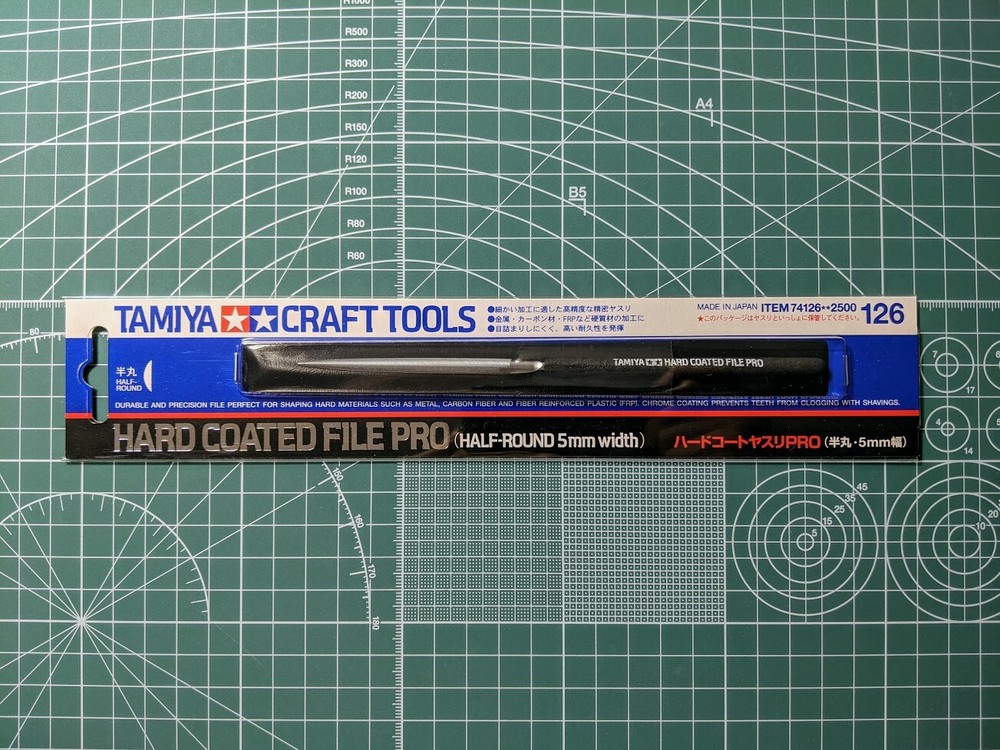 Tamiya Craft Tools HARD COATED FILE PRO (HALF-ROUND 5mm width) 74126