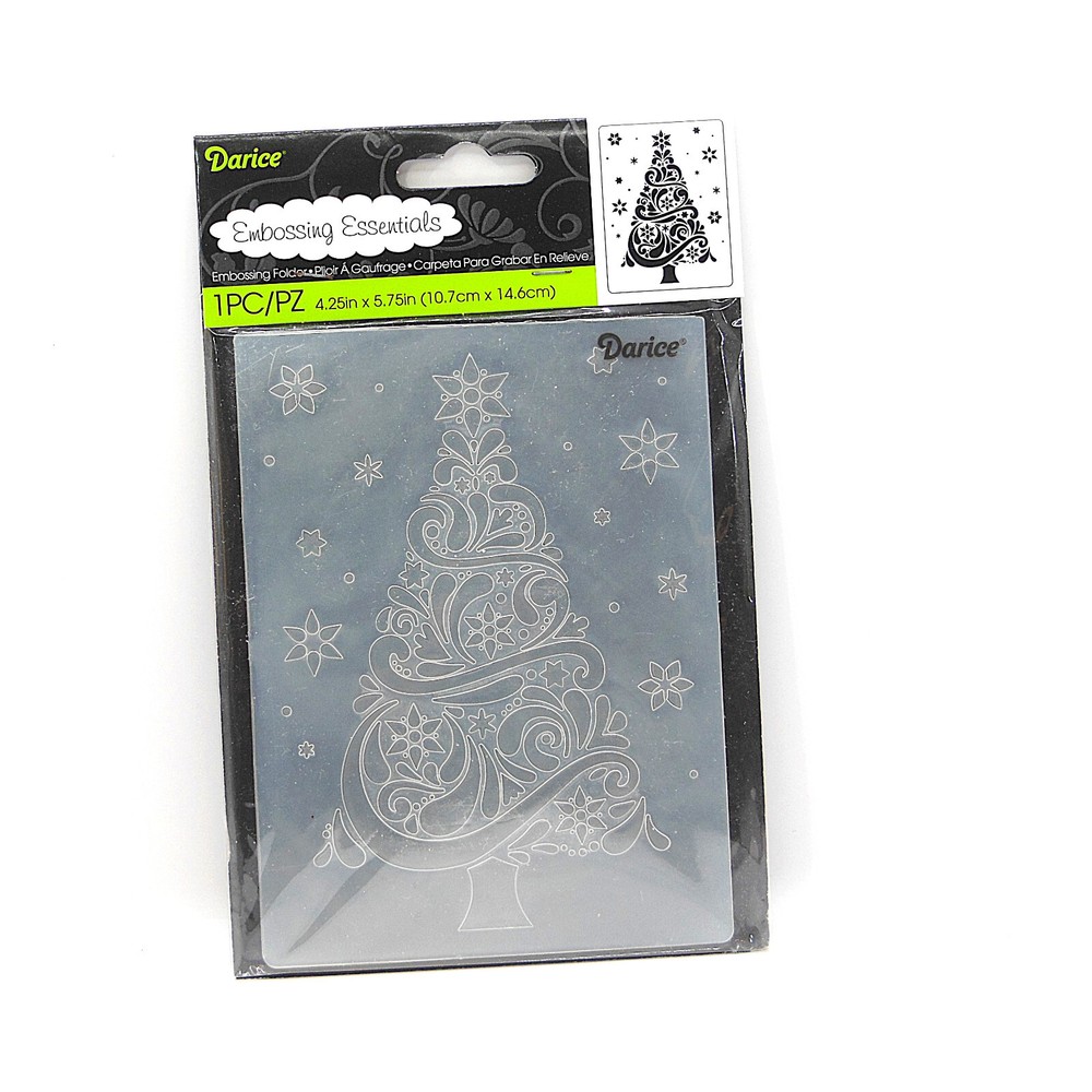 Retired Darice GEO CHRISTMAS TREE Holiday Embossing Folder