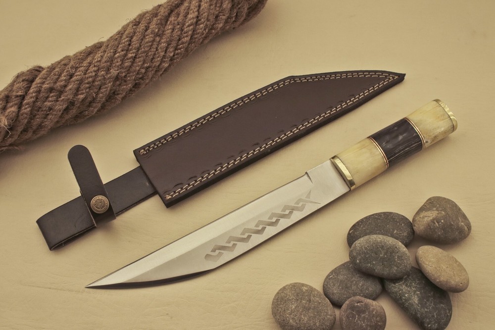 Custom Handmade Dirk D2 Stainless Steel Blade with Leather Sheath