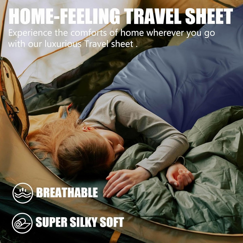 Ultralight Sleeping Bag Liner - Lighter & Compact, 3 Sizes Travel Sheets & Ad...