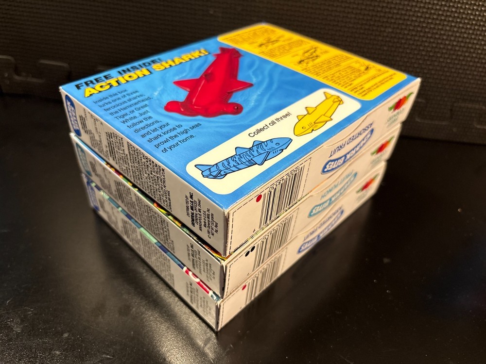 Shark Bites fruit snacks - 3 empty custom design display boxes