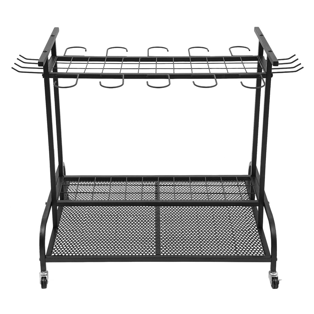 Garden Tool Organizer with Wheels Large Capacity Garage Tool Organizer with Hook