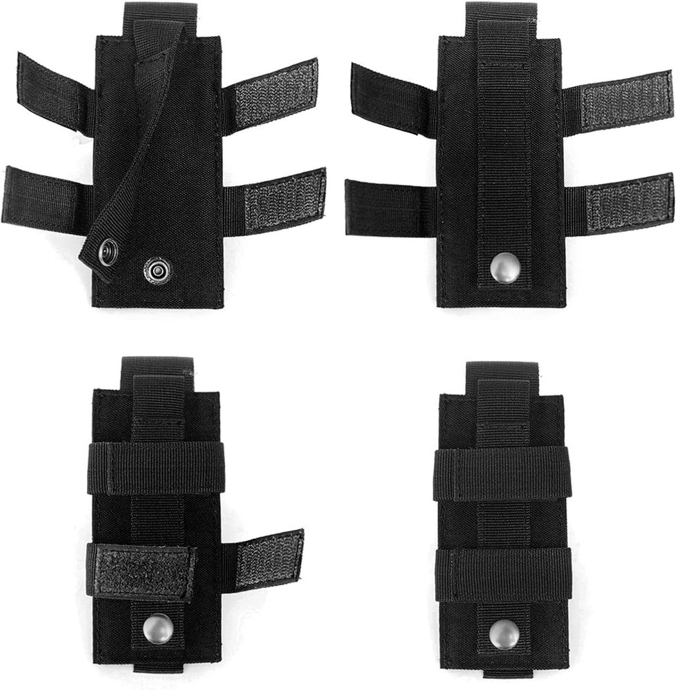 Black Tactical Mini Belt Pouch - Versatile Flashlight Holder & Utility Case