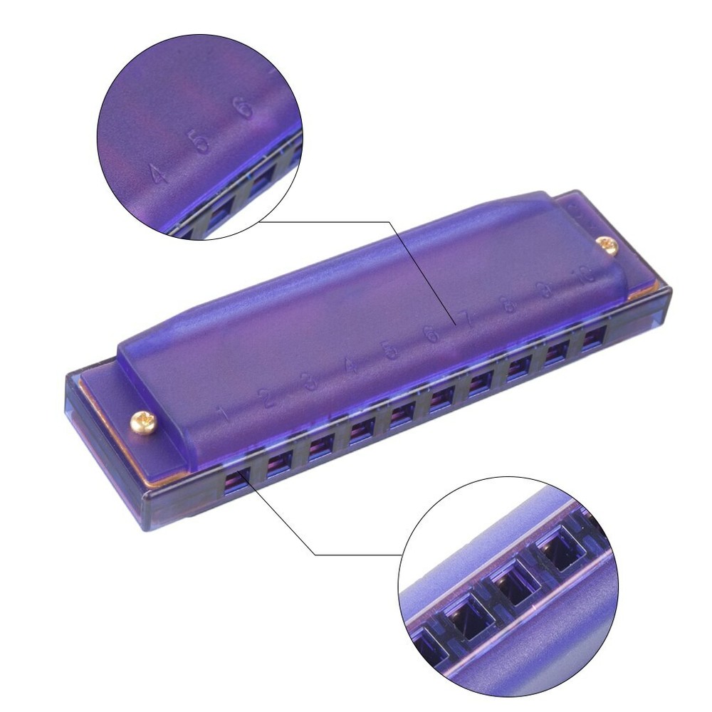 NAOMI Harmonica Comb C Tone Plastic 10 Holes harmonica Purple Student Harmonica