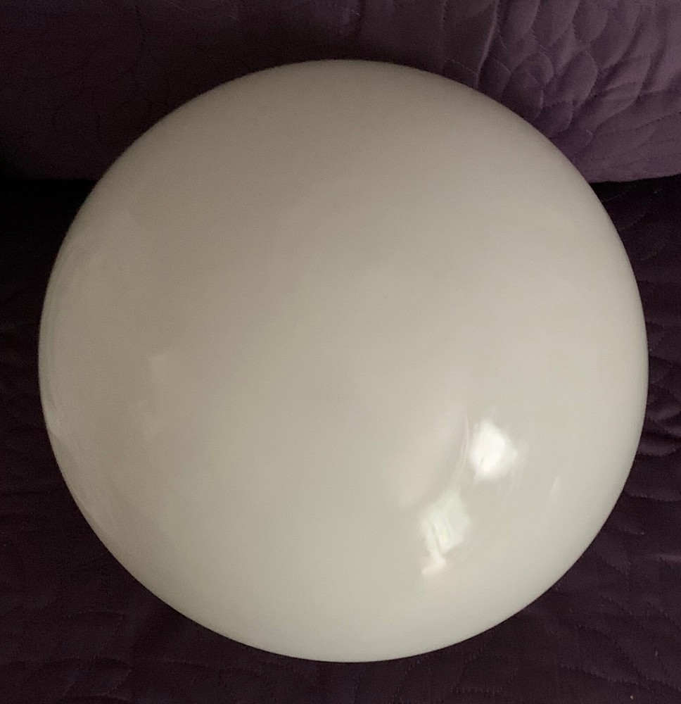 ART DECO CEILING LIGHT GLOBE ROUND STEPPED C. 1930'S WHITE MODERN