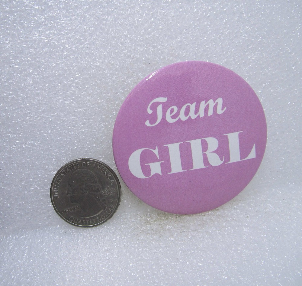 Team Girl Button Pin