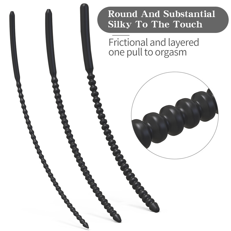Flexible Urethral Silicone Penis Plug Urethra Stretcher Stretching Dilator Dick