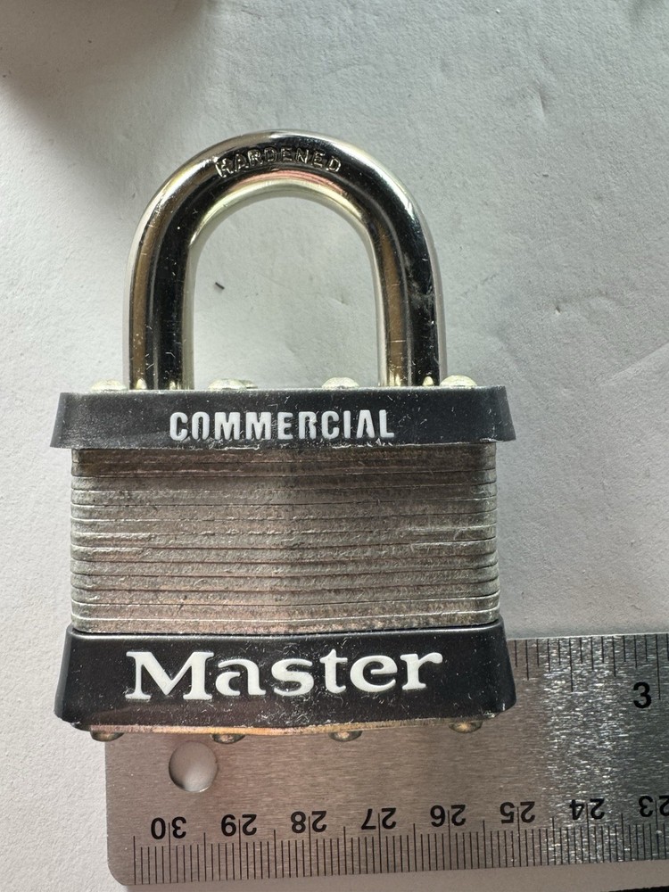 Master Lock 5KA: Padlock, Key A383 - 2in Steel Lock