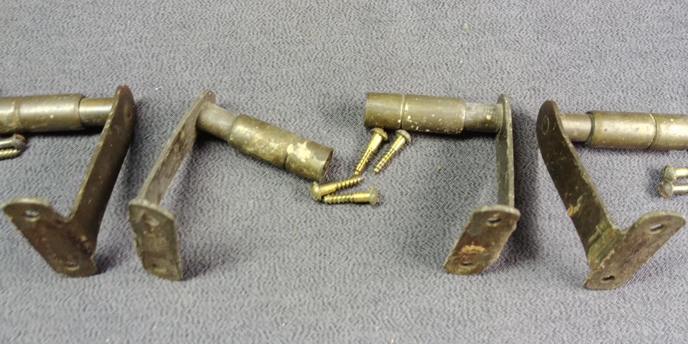 12 Brass Look Inside Curtain Rod Barrel Bracket Spring Surface Mount Hardware