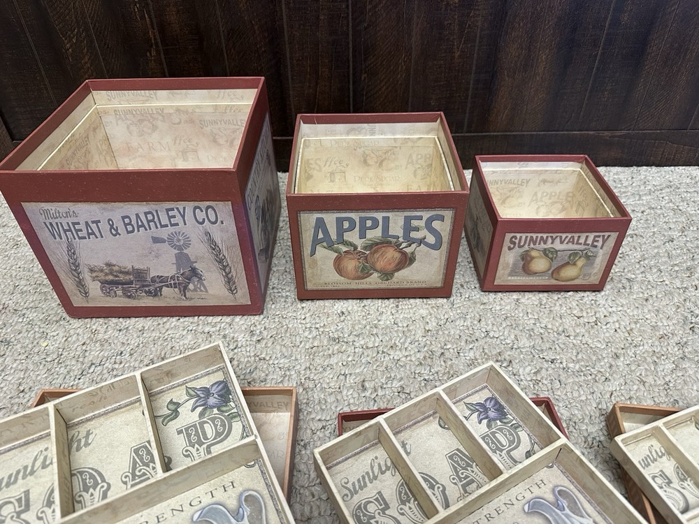 Farmhouse Nesting Storage Boxes