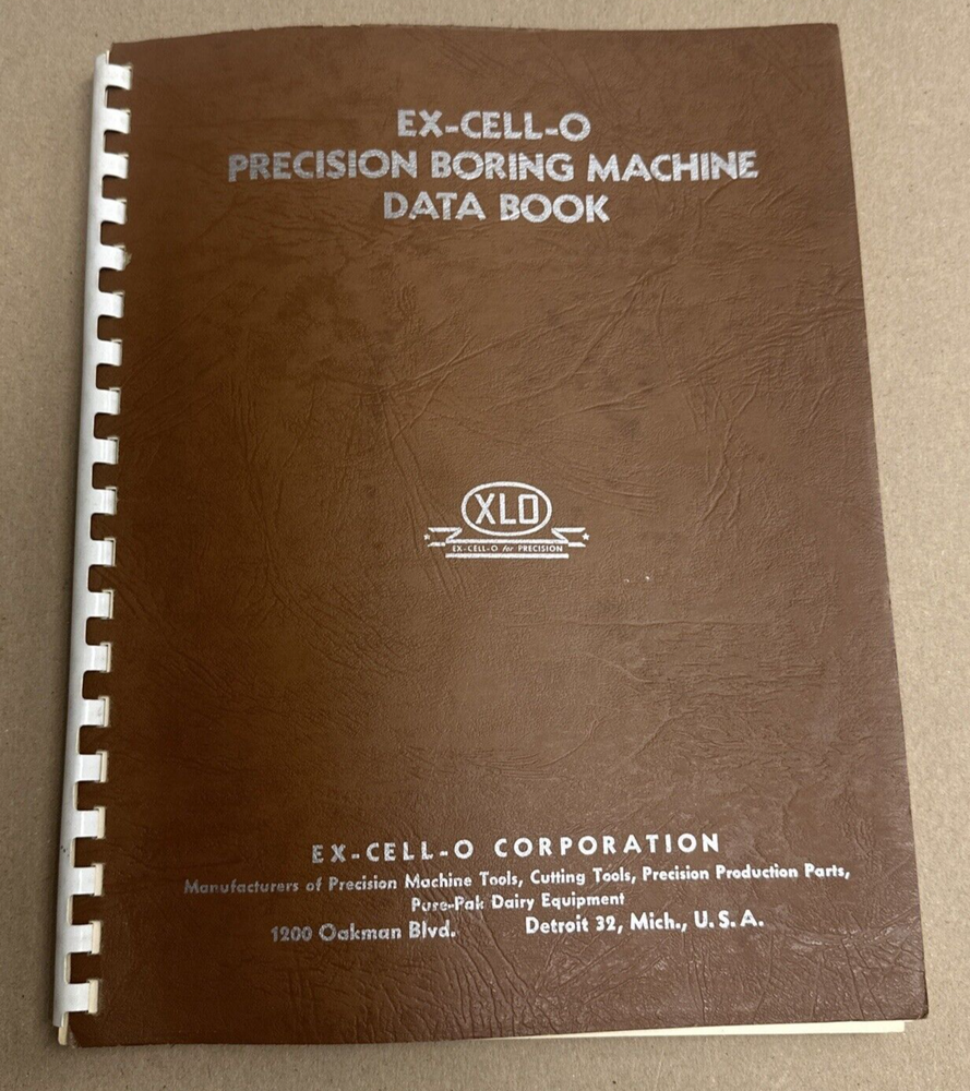 Ex-Cell-O Precision Boring Machine Data Book