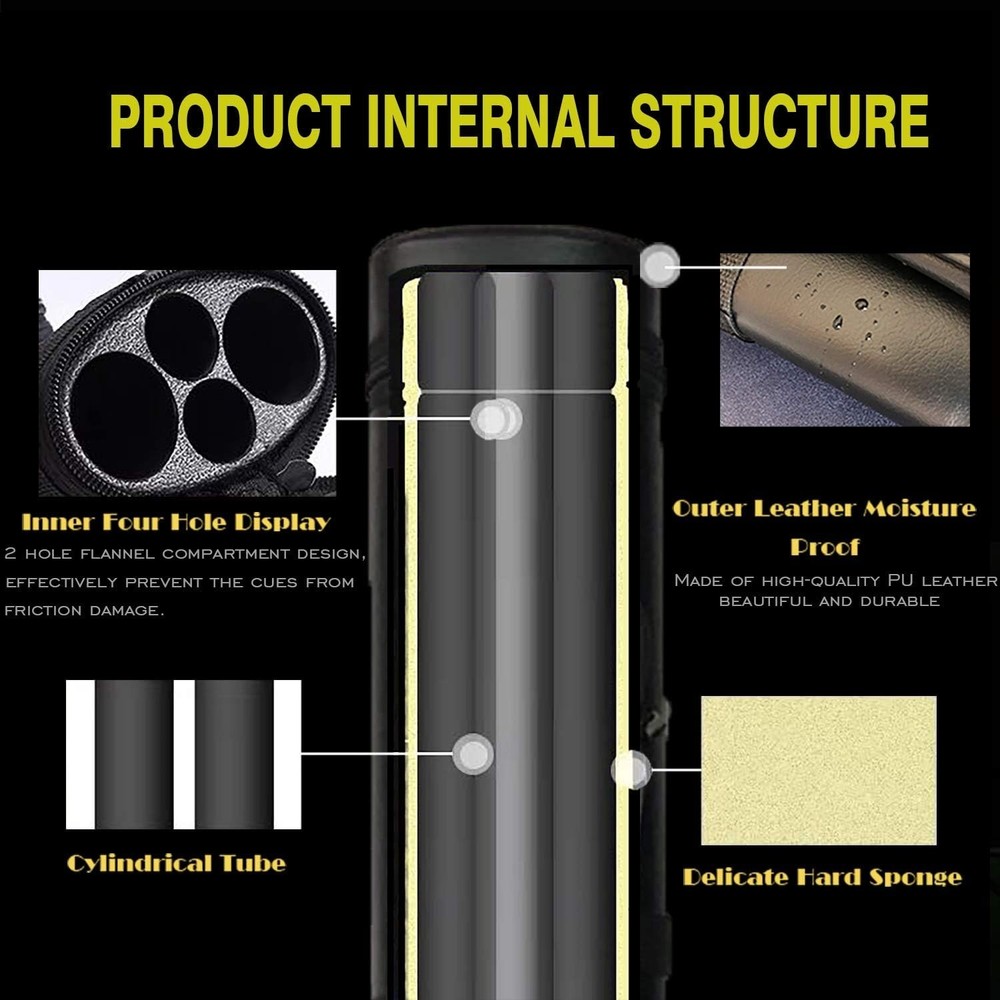 2X2 Hard Cue Case for Pool Sticks