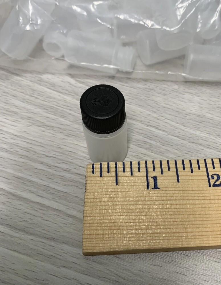 100 Polypropylene Plastic Bottles w/ Caps 3 ml / 0.1 oz Mini Bottles