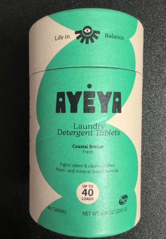 Ayėya Laundry Detergent Tablets Coastal Breeze Fresh 40 Tablets HE