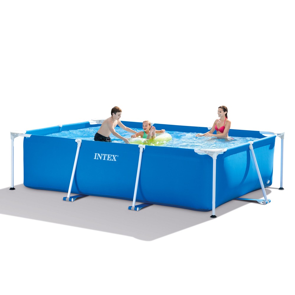 Intex 9.8ft x 6.5ft x 29.5in Rectangular Frame Above Ground Pool Blue (Open Box)