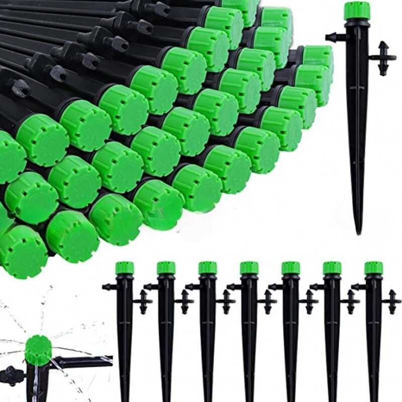 Adjustable Emitter Dripper Micro Drip Irrigation Sprinkler Watering System Green
