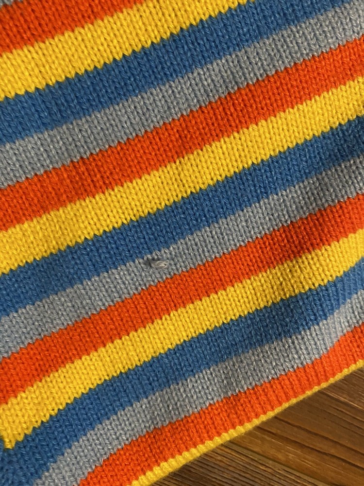HONEY BUNNY STRIPED HTF BLANKET MULTICOLOR GUC 32" SQUARE APPROX