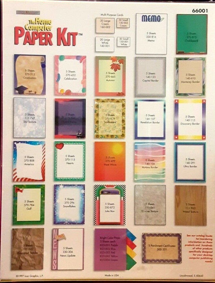 ICON GRAPHIX The Home Computer Paper Kit NIB