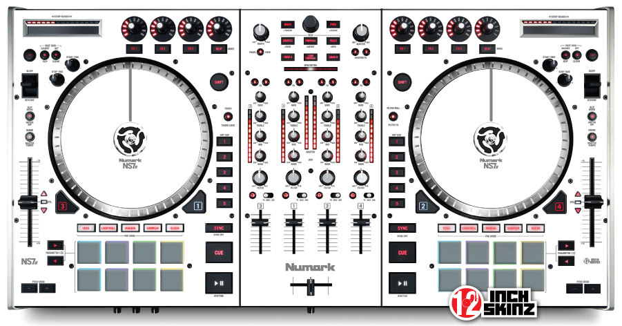 Numark NS7II Skin white-grey