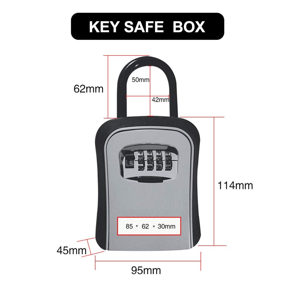 Key Lock Box, Combination Lock box with Code for House Key Storage, Combo Doo...