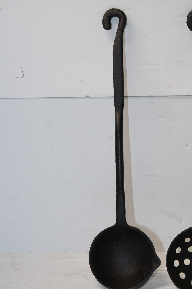 Set of 3 Cast Iron Early American Kitchen Tools