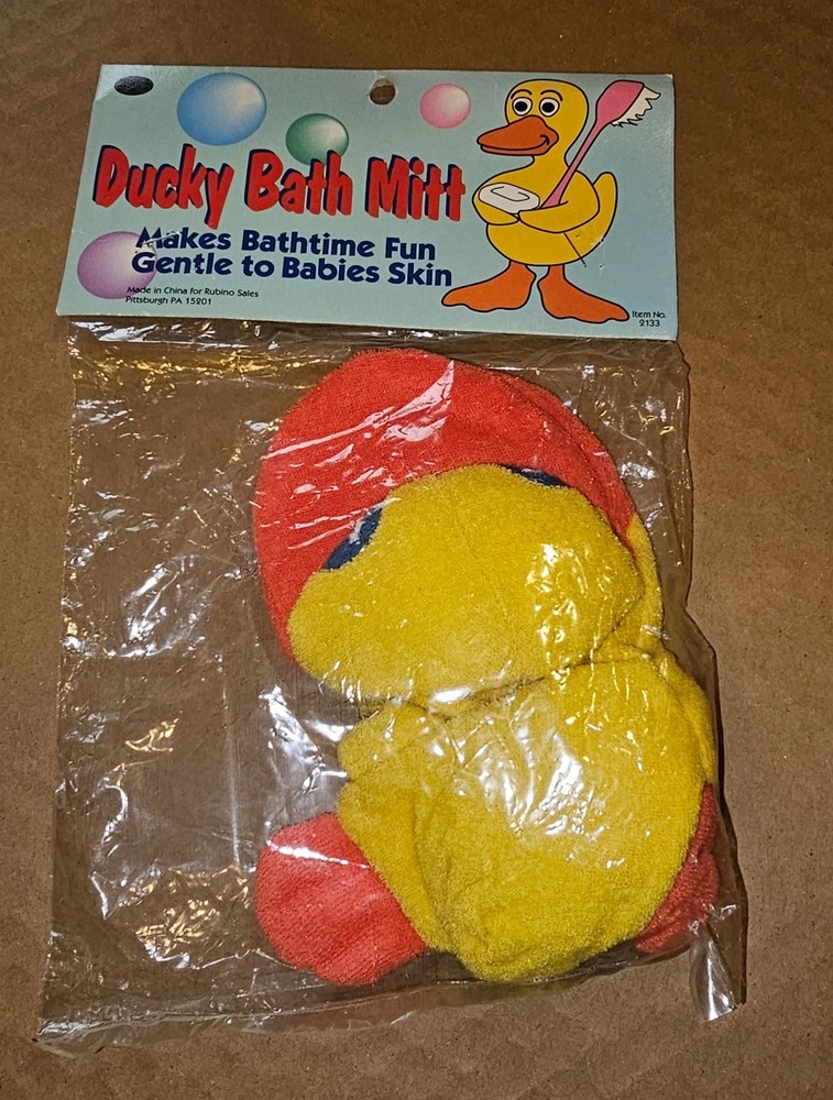 Three Vintage Ducky Bath Mitts (1994)