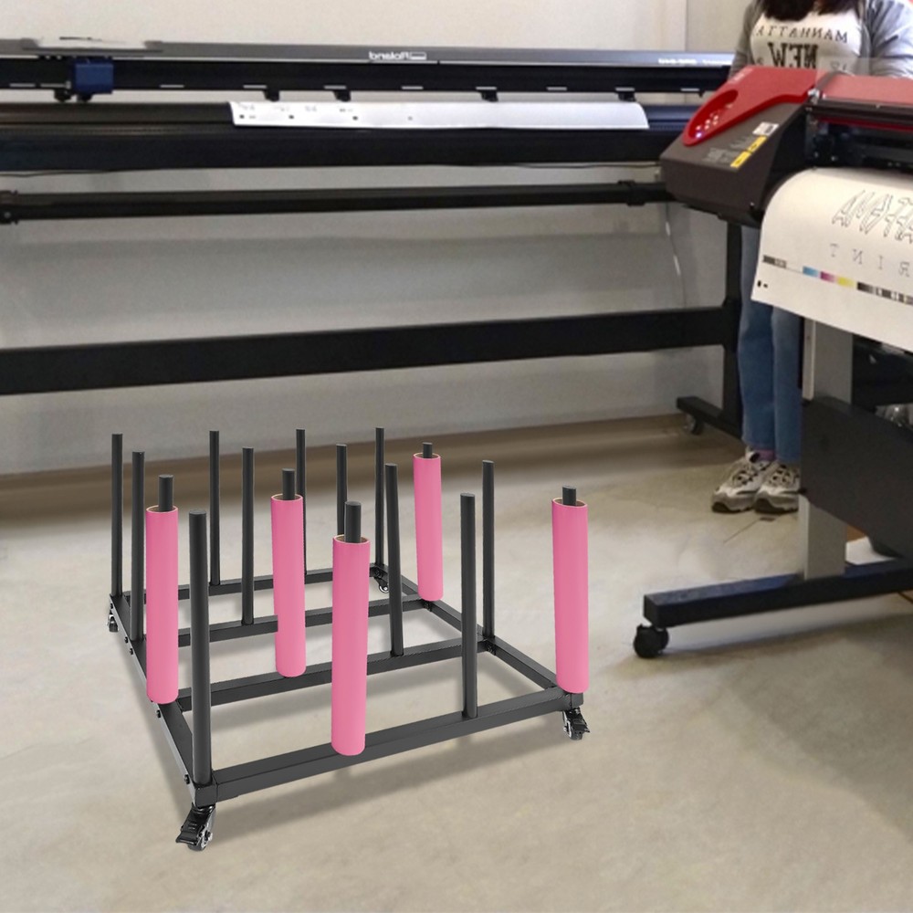 Mobile Storage Stand with 16 Rolls Capacity, File Roll Storage Cart