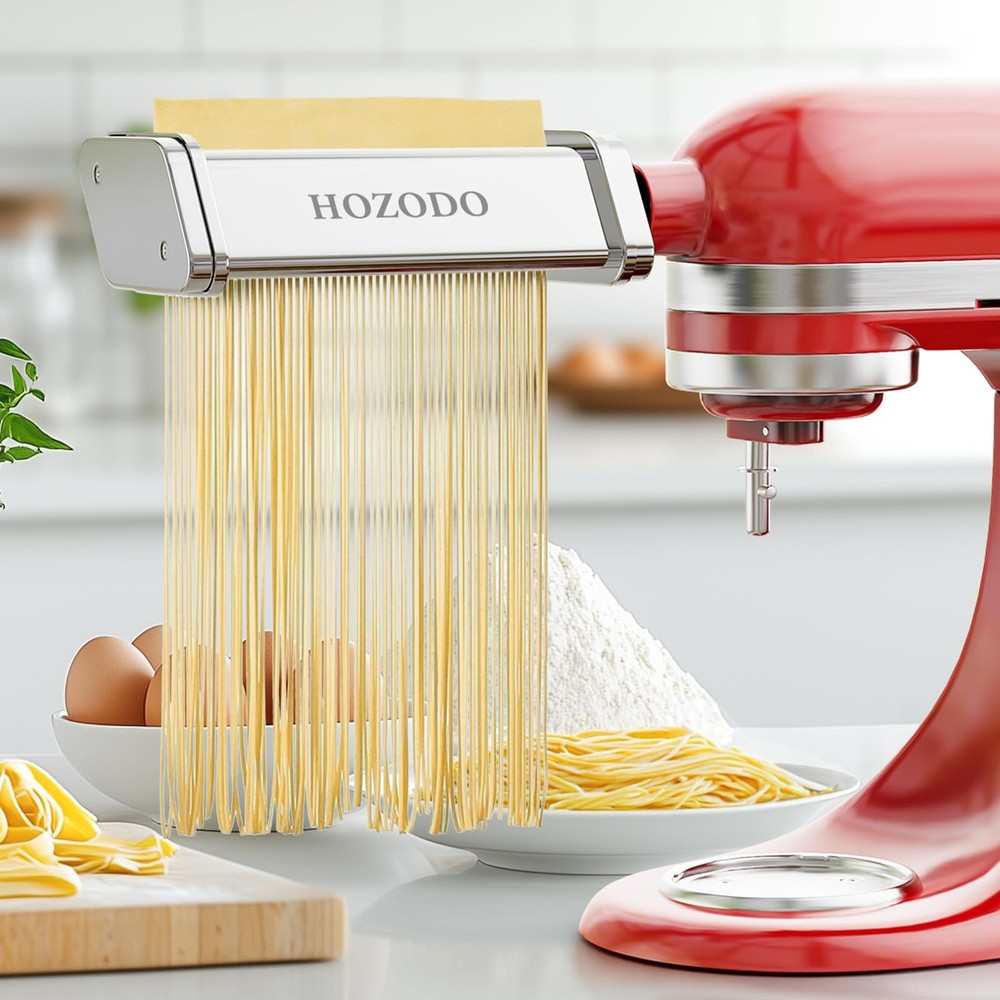 Pasta Attachment for KitchenAid Mixer, Includes Pasta Sheet Roller, Spaghetti...