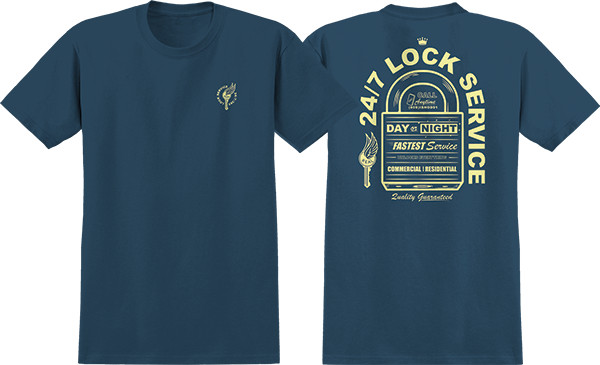 Real On Lock T-Shirt - Size: SMALL Blue Dusk