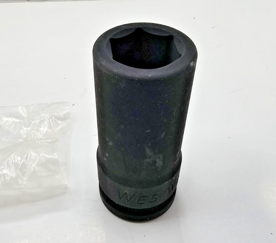 Westward 21WK95 Socket Size 15/16 Drive Impact Socket, Deep Socket, Black Oxide